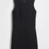 Minivestido con botones delanteros de tejido bistretch