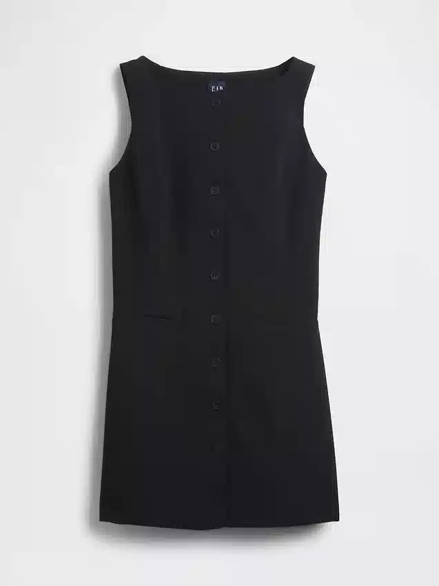 Minivestido con botones delanteros de tejido bistretch