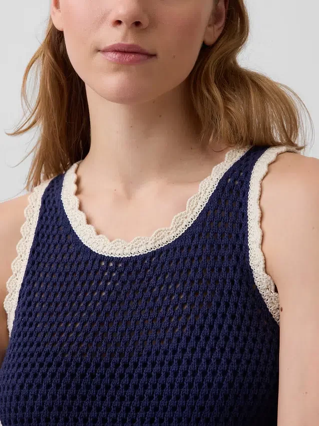 Minivestido de crochet 100 % algodón