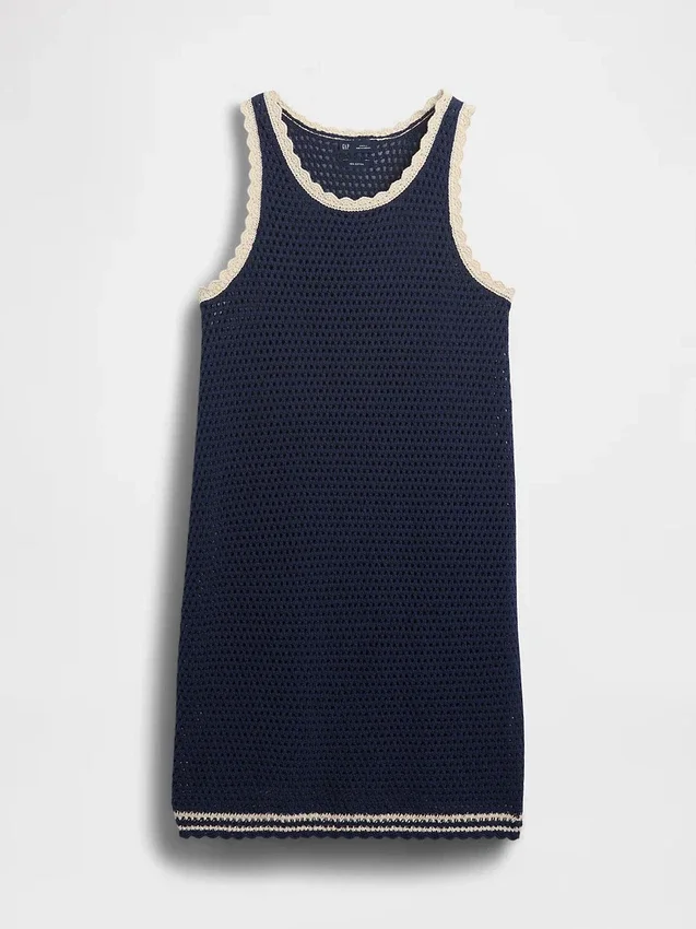 Minivestido de crochet 100 % algodón