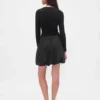 Minivestido de estilo burbuja con mezcla de materiales