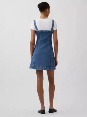 Minivestido de mezclilla con cremallera frontal