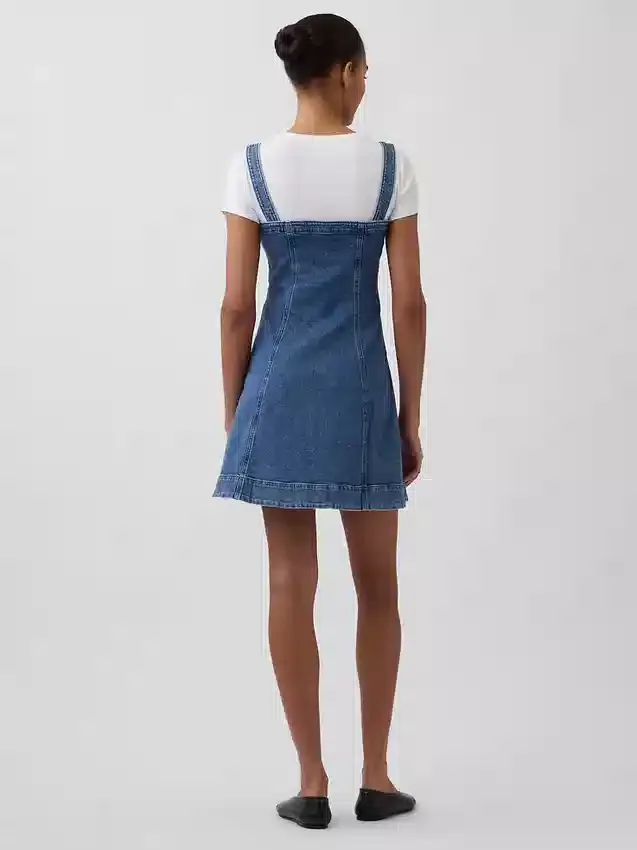 Minivestido de mezclilla con cremallera frontal