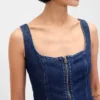 Minivestido de mezclilla con cremallera frontal