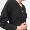 Minivestido de mezclilla con mangas acampanadas