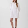 Minivestido de popelín estilo Henley