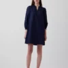 Minivestido de popelín estilo Henley