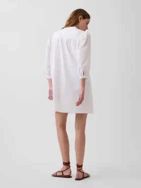 Minivestido de popelín estilo Henley