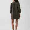 Minivestido de popelín estilo Henley