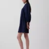 Minivestido de popelín estilo Henley