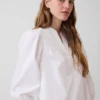 Minivestido de popelín estilo Henley
