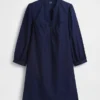 Minivestido de popelín estilo Henley