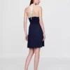 Minivestido halter de mezcla de lino