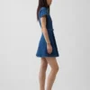 Minivestido tipo camisa de mezclilla con cinturón