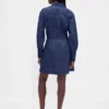 Minivestido tipo camisa plisado