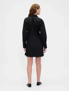 Minivestido tipo camisa plisado