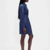 Minivestido tipo camisa plisado