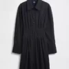 Minivestido tipo camisa plisado