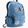 Mochila infantil de mezclilla con parches de logotipos
