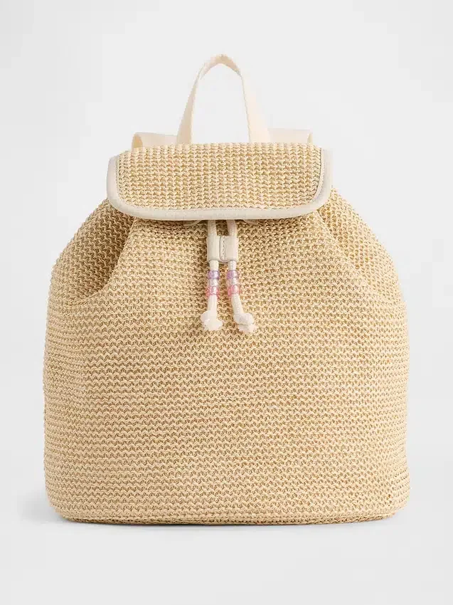Mochila infantil de paja brillante