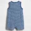 Mono corto de algodón orgánico estilo Henley para bebé
