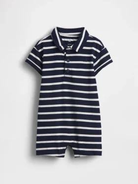 Mono corto de jersey estilo polo para bebé