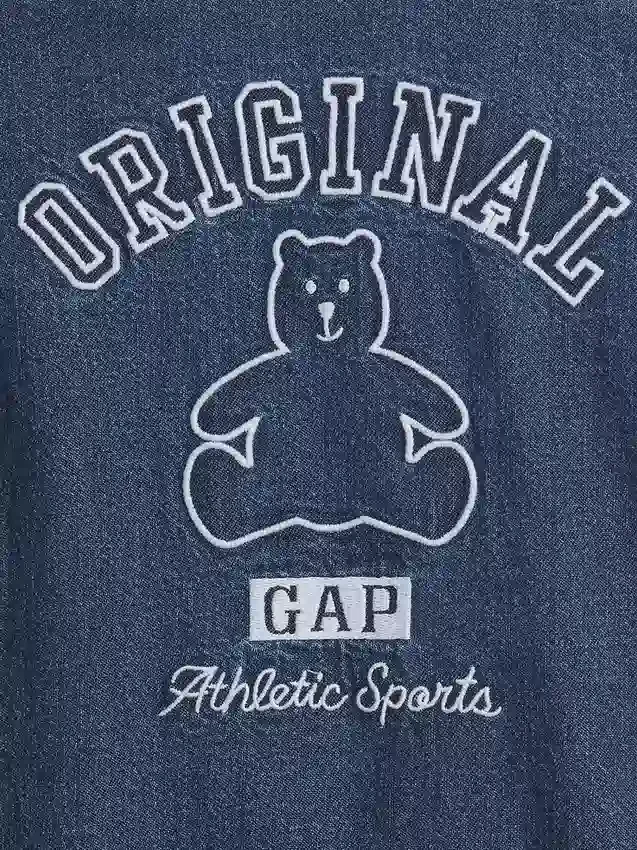 Mono corto de mezclilla para bebé con el Gap Logo