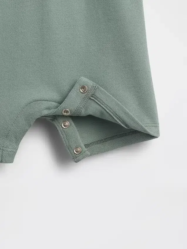 Mono corto tipo polo de piqué para bebé