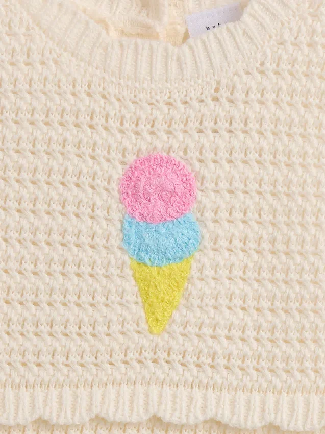Mono de ganchillo «Baby Ice Cream» corto