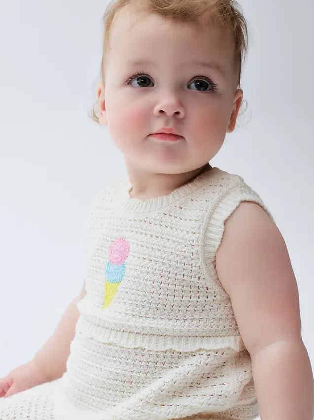 Mono de ganchillo «Baby Ice Cream» corto