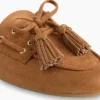 Mules veganas de gamuza con borlas