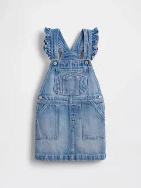 Pantalón-falda de mezclilla con volantes para bebés y niños
