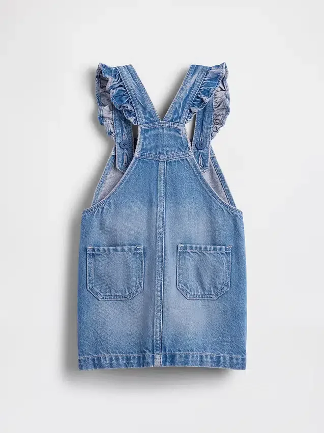 Pantalón-falda de mezclilla con volantes para bebés y niños
