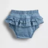 Pantaloncitos de denim con volantes para bebé