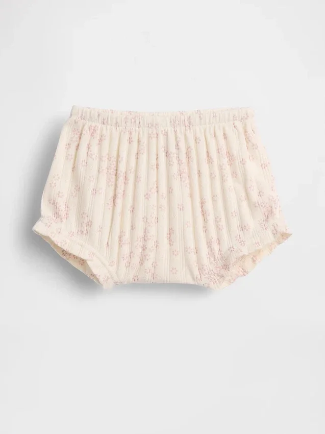 Pantaloncitos florales de punto acanalado Pointelle de Baby First Favorites