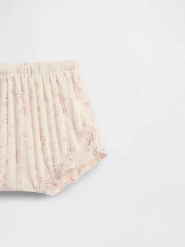 Pantaloncitos florales de punto acanalado Pointelle de Baby First Favorites
