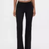 Pantalones acampanados de doble tejido de talle bajo