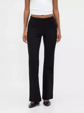 Pantalones acampanados de doble tejido de talle bajo