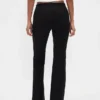 Pantalones acampanados de doble tejido de talle bajo