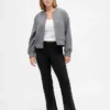Pantalones acampanados de doble tejido de talle bajo