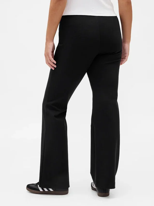 Pantalones acampanados de doble tejido de talle bajo