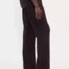 Pantalones acampanados de mezcla de lino de talle bajo