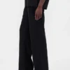 Pantalones acampanados de mezcla de lino de talle bajo
