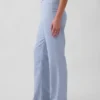 Pantalones acampanados de mezcla de lino de talle bajo