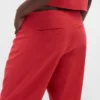 Pantalones acampanados de mezcla de lino de talle bajo