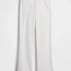 Pantalones acampanados de mezcla de lino de talle bajo