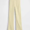 Pantalones acampanados de mezcla de lino de talle bajo