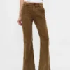 Pantalones acampanados de pana de talle medio