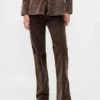 Pantalones acampanados de pana de talle medio