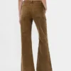 Pantalones acampanados de pana de talle medio